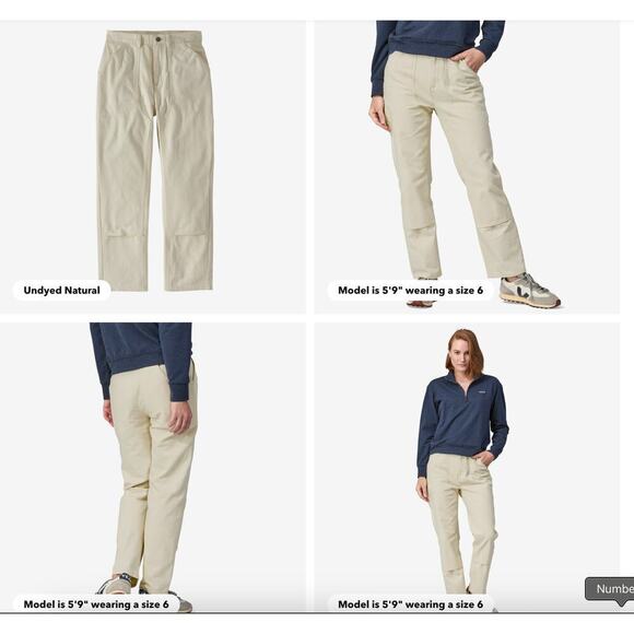 Patagonia Women's Heritage Stand Up‎ Pants -Undyed Natural 10 - Picture 1 of 7